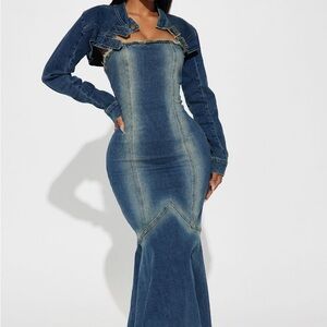 Fashion Nova Two Piece Denim Set